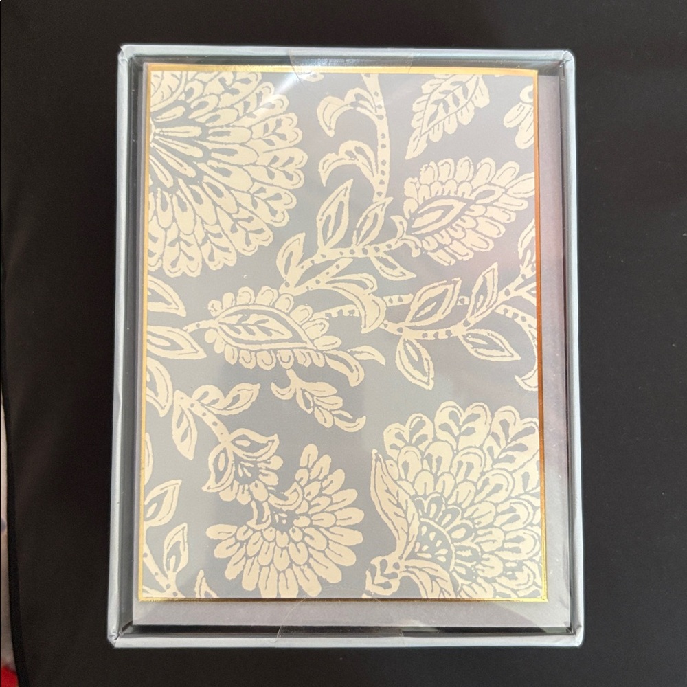 Sheffield Home Floral Stationery Set - Gray and Cream
